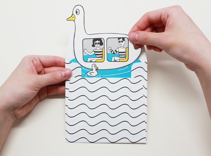 Klappkarte Entenboot mit Umschlag